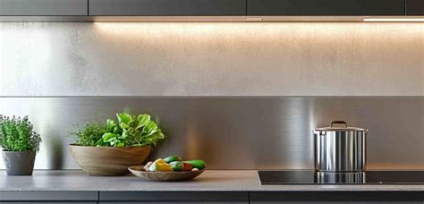 Crédence de cuisine en aluminium brossé