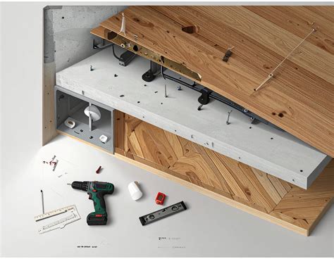 Schéma d'installation d'une étagère murale avec différents types de fixations