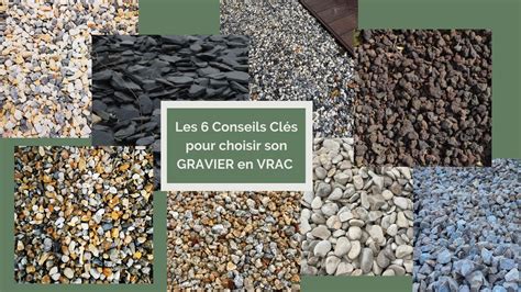 Collection de différents types de graviers et de sables
