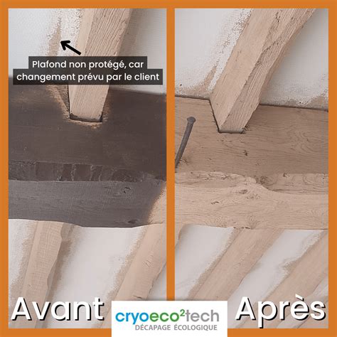 Détail d'une poutre ancienne sculptée avant et après aérogommage