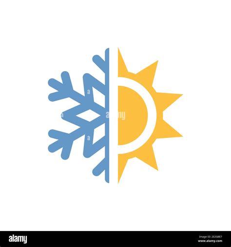 Symbole de température avec un soleil et un flocon