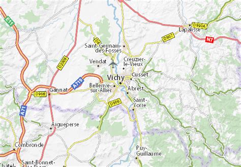 Carte de Vichy et ses environs