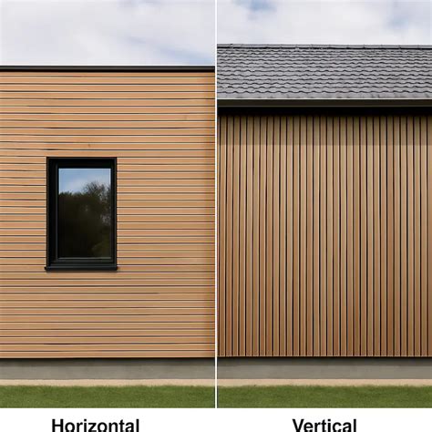 Comparaison visuelle des bardages horizontal, vertical et à claire-voie