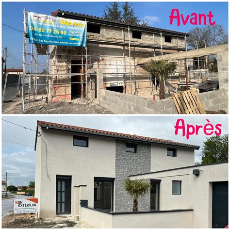 Façade d'une maison en cours de rénovation