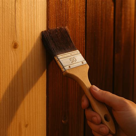 Application lasure sur une clôture en bois