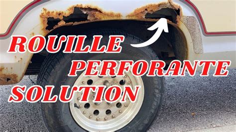 Zone de rouille sur une caravane
