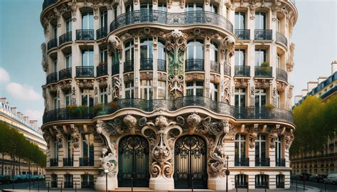 Façade d'un bâtiment parisien avec des éléments architecturaux distinctifs