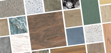 Différents types de revêtements de sol et muraux