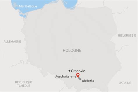 Carte indiquant la position de Wieliczka par rapport à Cracovie