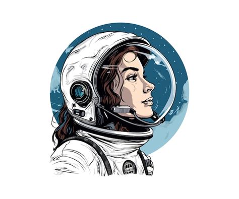 Illustration d'une femme astronaute dans un style rétro