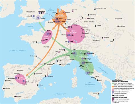Carte de la diffusion historique de la Franc-Maçonnerie en Europe