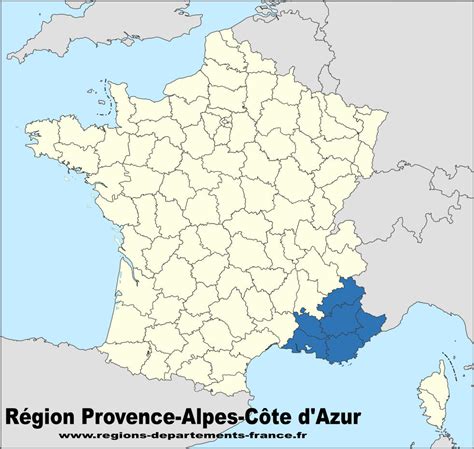 Carte de la région Provence-Alpes-Côte d'Azur