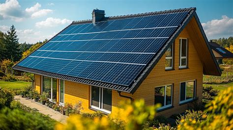 Panneaux photovoltaïques installés sur un toit de maison