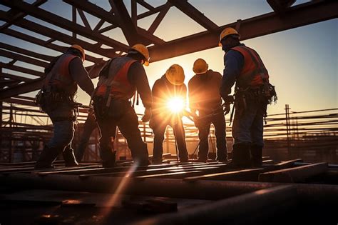 Équipe d'ouvriers travaillant sur une façade