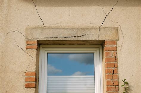 Linteau en pierre fissuré