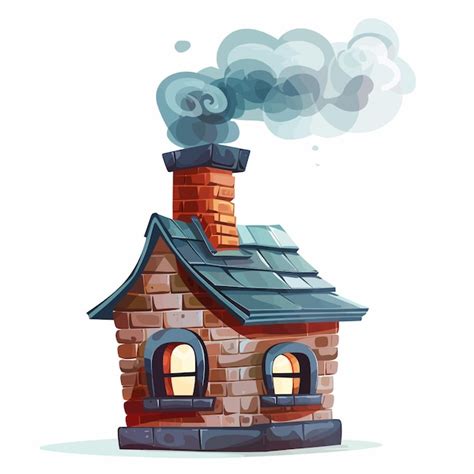 Illustration d'une maison avec une cheminée dégageant de la fumée