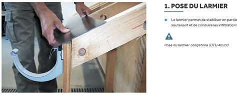 Détail de solin larmier en plomb