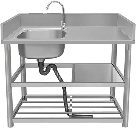 Évier de garage mural en acier inoxydable