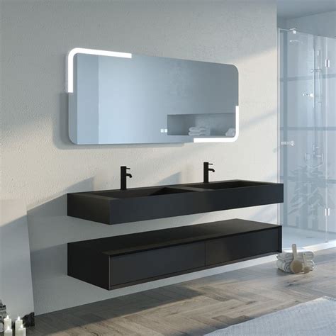 Schéma d'installation d'un meuble double vasque suspendu