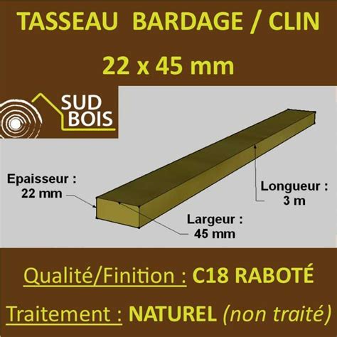 Tasseaux bois pour bardage