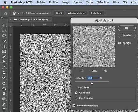 FILTRE BRUIT PHOTOSHOP