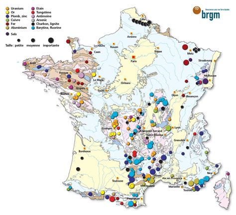 Carte de France avec localisation des sites MINIER Béton