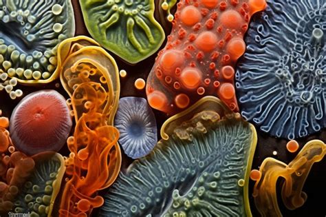 Image microscopique d'organismes marins