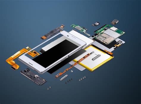 Vue éclatée d'un smartphone Samsung