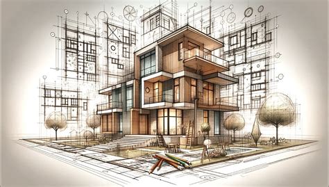 vue 3D d'un projet architectural avec des arbres réalistes