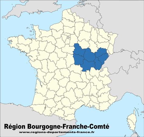 Carte de France mettant en évidence la région de Bourgogne-Franche-Comté et la ville de Selongey