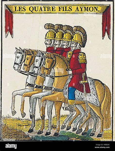 Illustration des Quatre Fils Aymon et de leur cheval Bayart