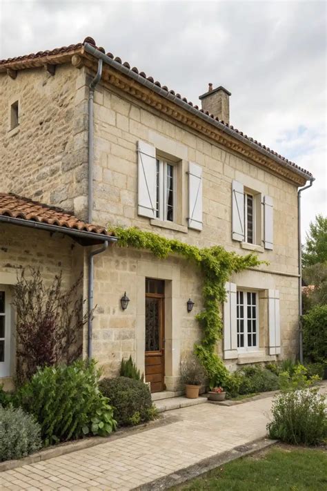 Façade d'échoppe bordelaise en pierre