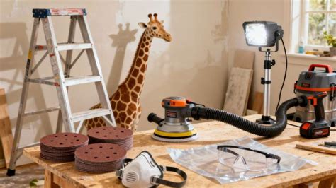 Outils de ponçage et mur enduit